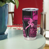 Pink Ribbon Animals Skin African Mixed Tumbler Cup Zipper Stylized - Wonder Print Shop