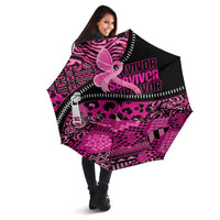 Pink Ribbon Animals Skin African Mixed Umbrella Zipper Stylized - Wonder Print Shop