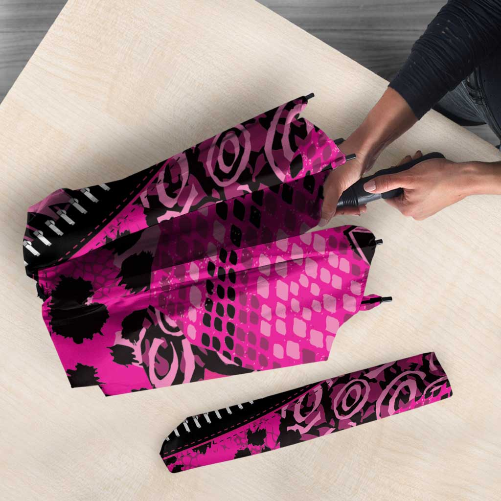 Pink Ribbon Animals Skin African Mixed Umbrella Zipper Stylized - Wonder Print Shop