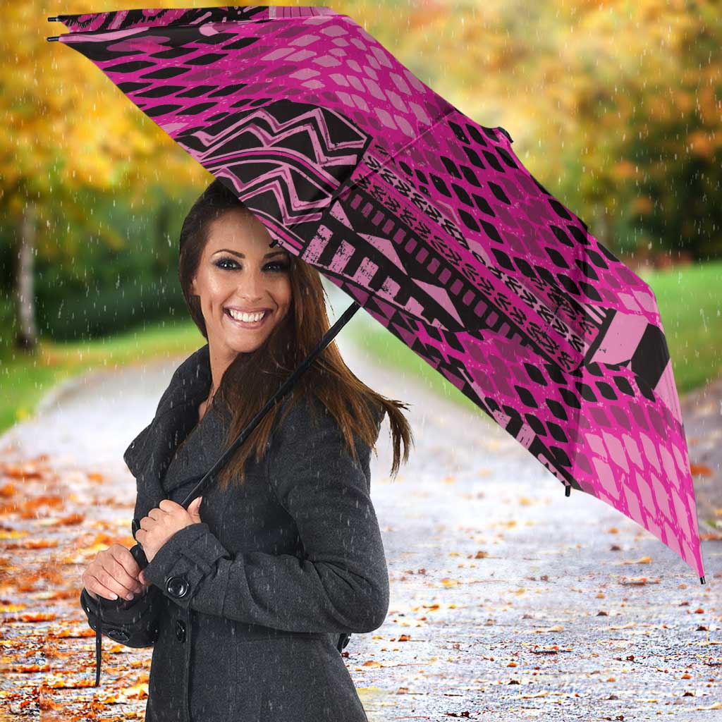 Pink Ribbon Animals Skin African Mixed Umbrella Zipper Stylized - Wonder Print Shop