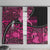 Pink Ribbon Animals Skin African Mixed Window Curtain Zipper Stylized - Wonder Print Shop