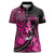 Pink Ribbon Animals Skin African Mixed Women Polo Shirt Zipper Stylized - Wonder Print Shop