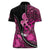 Pink Ribbon Animals Skin African Mixed Women Polo Shirt Zipper Stylized - Wonder Print Shop