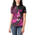 Pink Ribbon Animals Skin African Mixed Women Polo Shirt Zipper Stylized - Wonder Print Shop