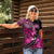 Pink Ribbon Animals Skin African Mixed Women Polo Shirt Zipper Stylized - Wonder Print Shop