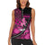 Pink Ribbon Animals Skin African Mixed Women Sleeveless Polo Shirt Zipper Stylized - Wonder Print Shop