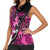 Pink Ribbon Animals Skin African Mixed Women Sleeveless Polo Shirt Zipper Stylized - Wonder Print Shop