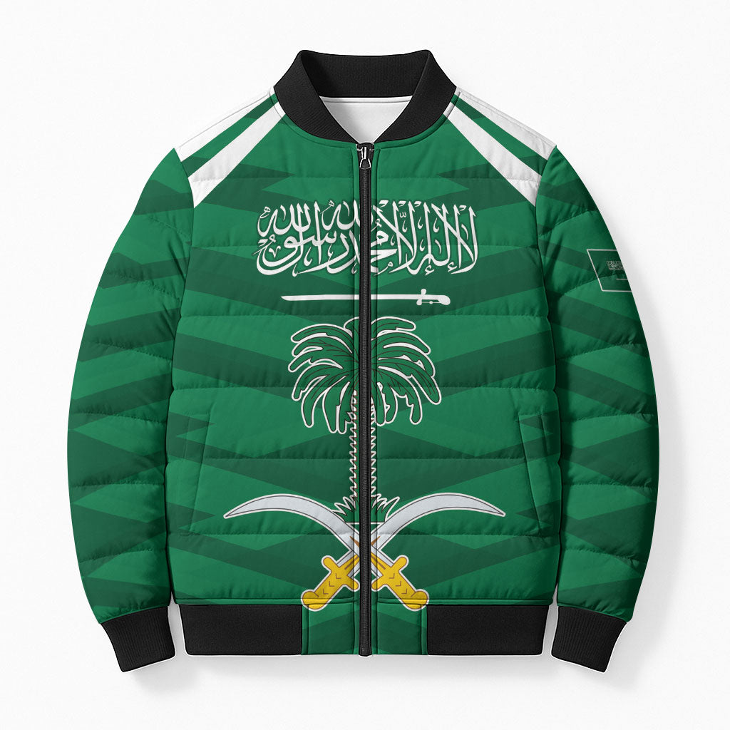 Personalized Saudi Arabia Bomber Puffer Jacket Happy National Day