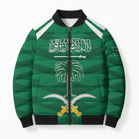 Personalized Saudi Arabia Bomber Puffer Jacket Happy National Day