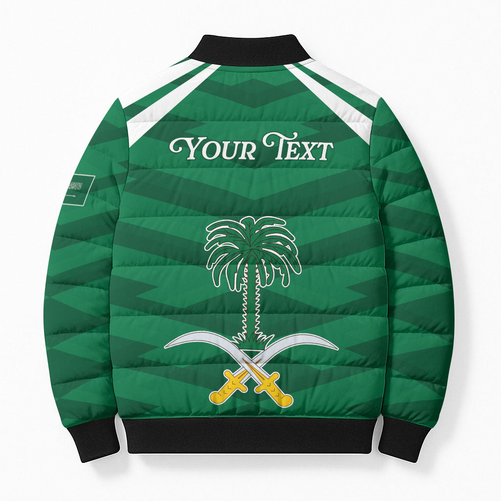 Personalized Saudi Arabia Bomber Puffer Jacket Happy National Day