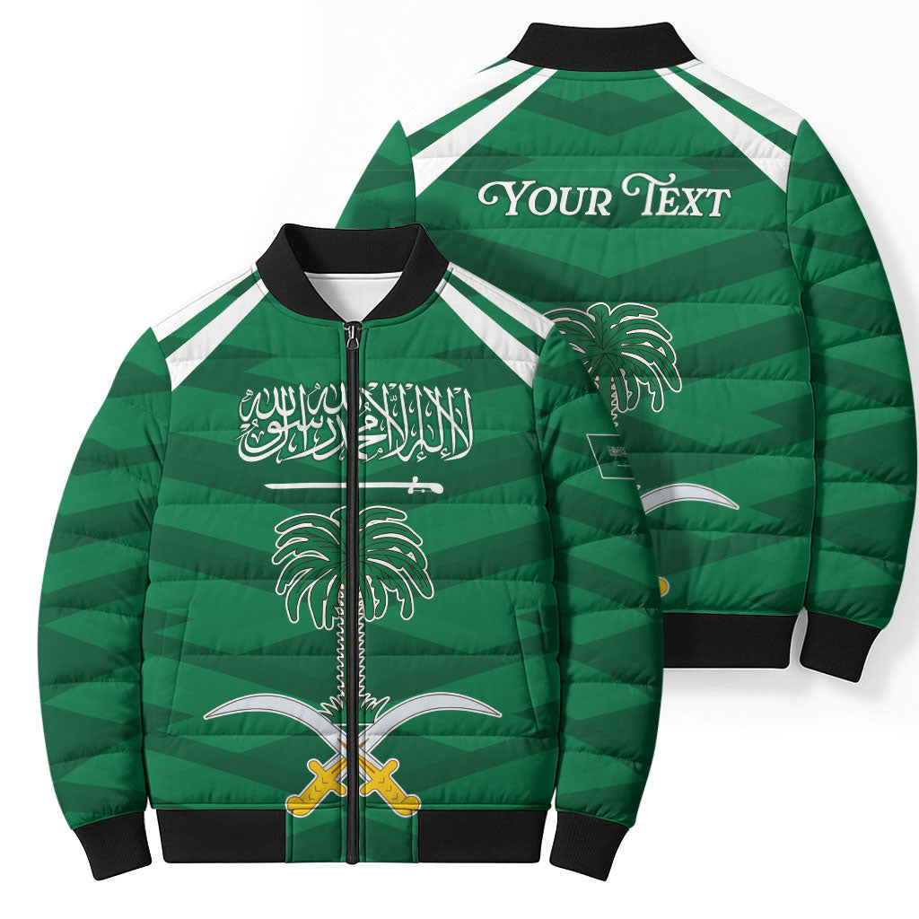 Personalized Saudi Arabia Bomber Puffer Jacket Happy National Day