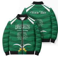 Personalized Saudi Arabia Bomber Puffer Jacket Happy National Day