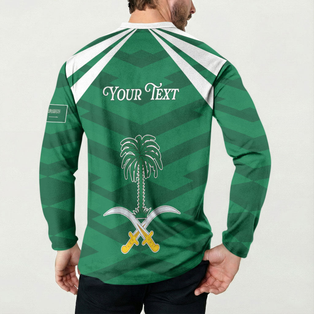 Personalized Saudi Arabia Button Sweatshirt Happy National Day