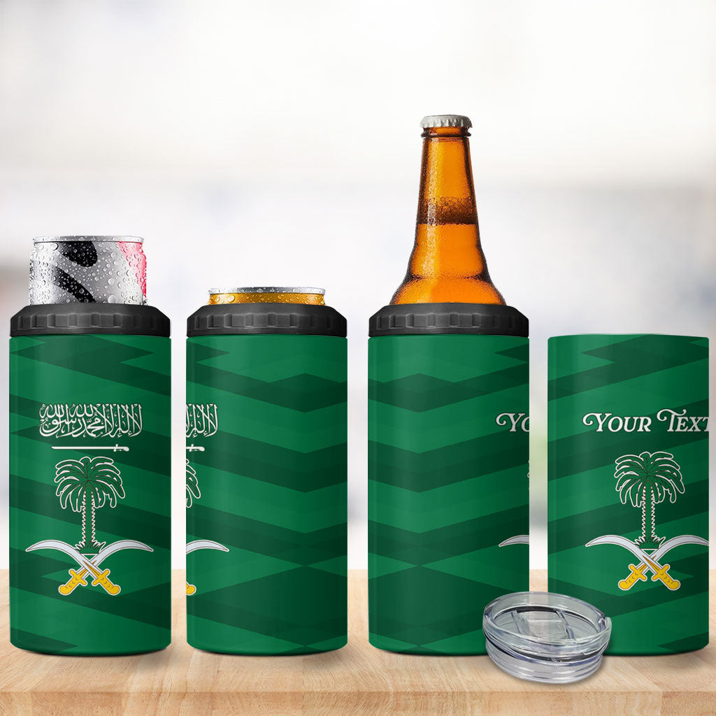Personalized Saudi Arabia 4 in 1 Can Cooler Tumbler Happy National Day