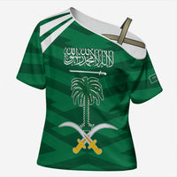 Personalized Saudi Arabia Cross Shoulder Shirt Happy National Day
