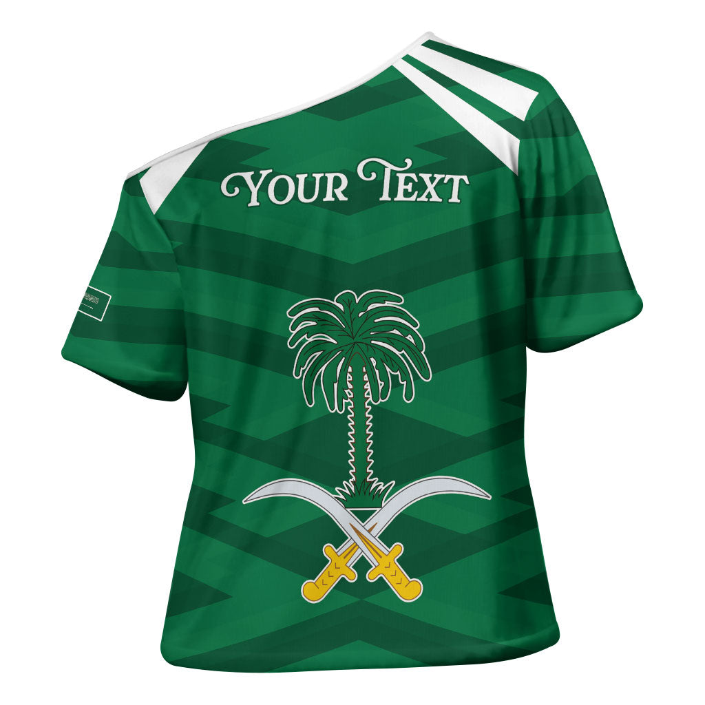 Personalized Saudi Arabia Cross Shoulder Shirt Happy National Day
