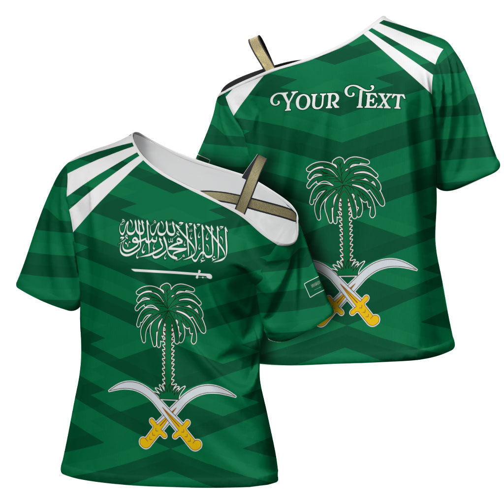 Personalized Saudi Arabia Cross Shoulder Shirt Happy National Day