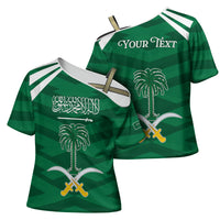 Personalized Saudi Arabia Cross Shoulder Shirt Happy National Day