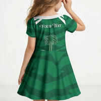 Personalized Saudi Arabia Kid Short Sleeve Dress Happy National Day