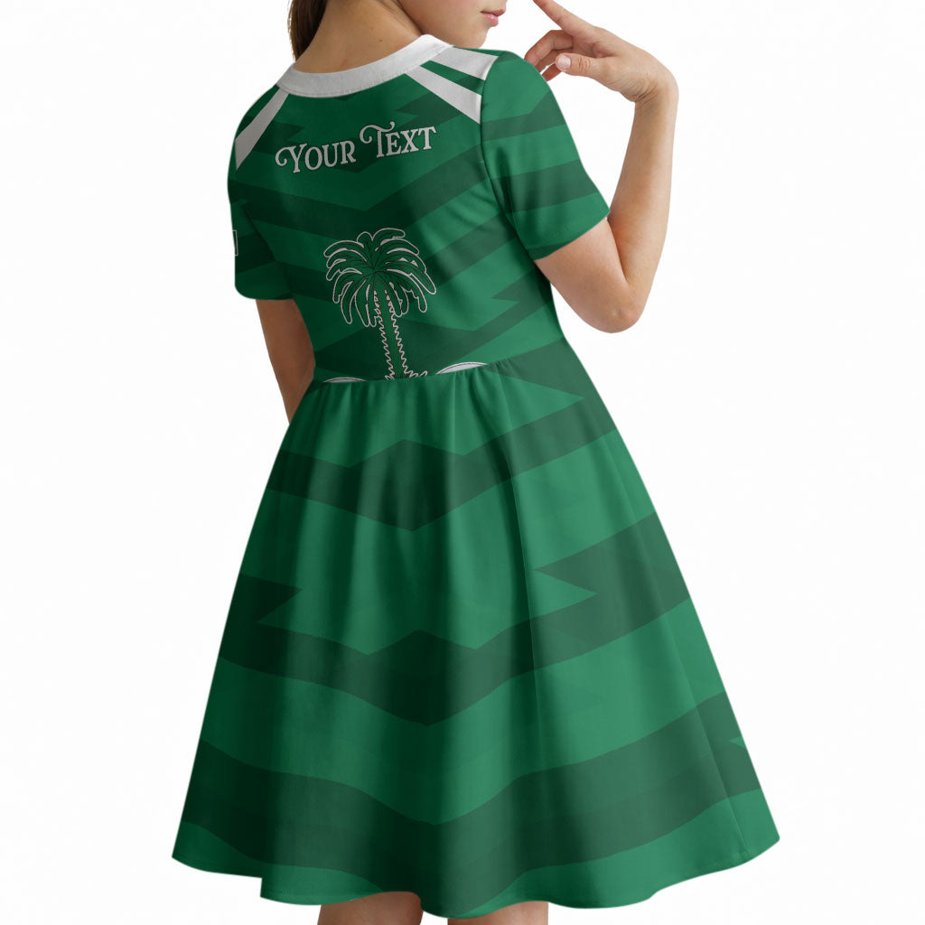 Personalized Saudi Arabia Kid Short Sleeve Dress Happy National Day