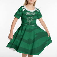 Personalized Saudi Arabia Kid Short Sleeve Dress Happy National Day