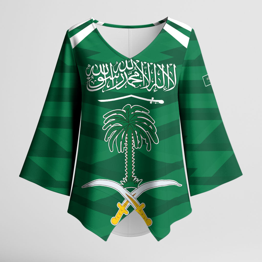 Personalized Saudi Arabia Kimono Sleeve Blouse Happy National Day