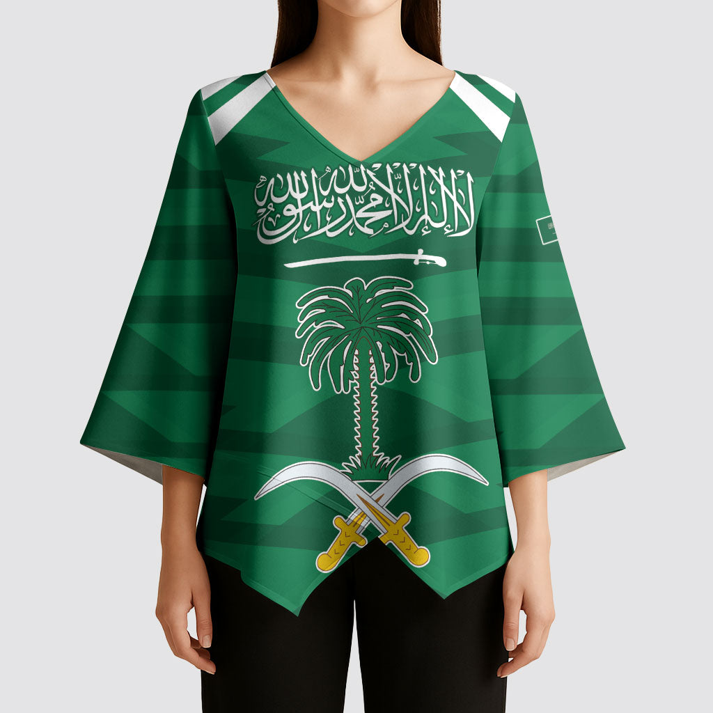 Personalized Saudi Arabia Kimono Sleeve Blouse Happy National Day