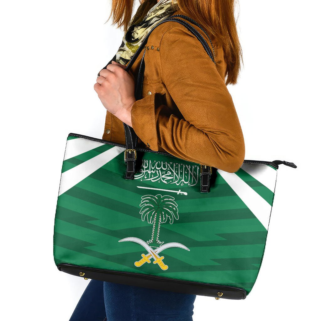 Saudi Arabia Leather Tote Bag Happy National Day