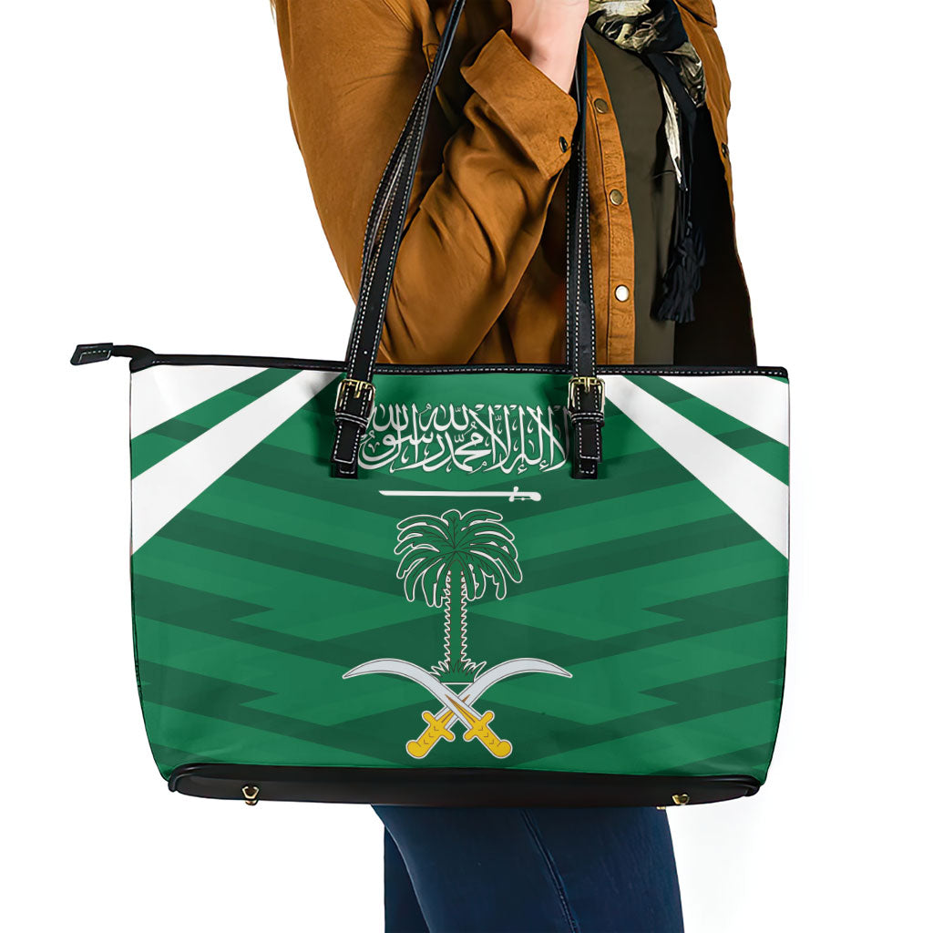 Saudi Arabia Leather Tote Bag Happy National Day