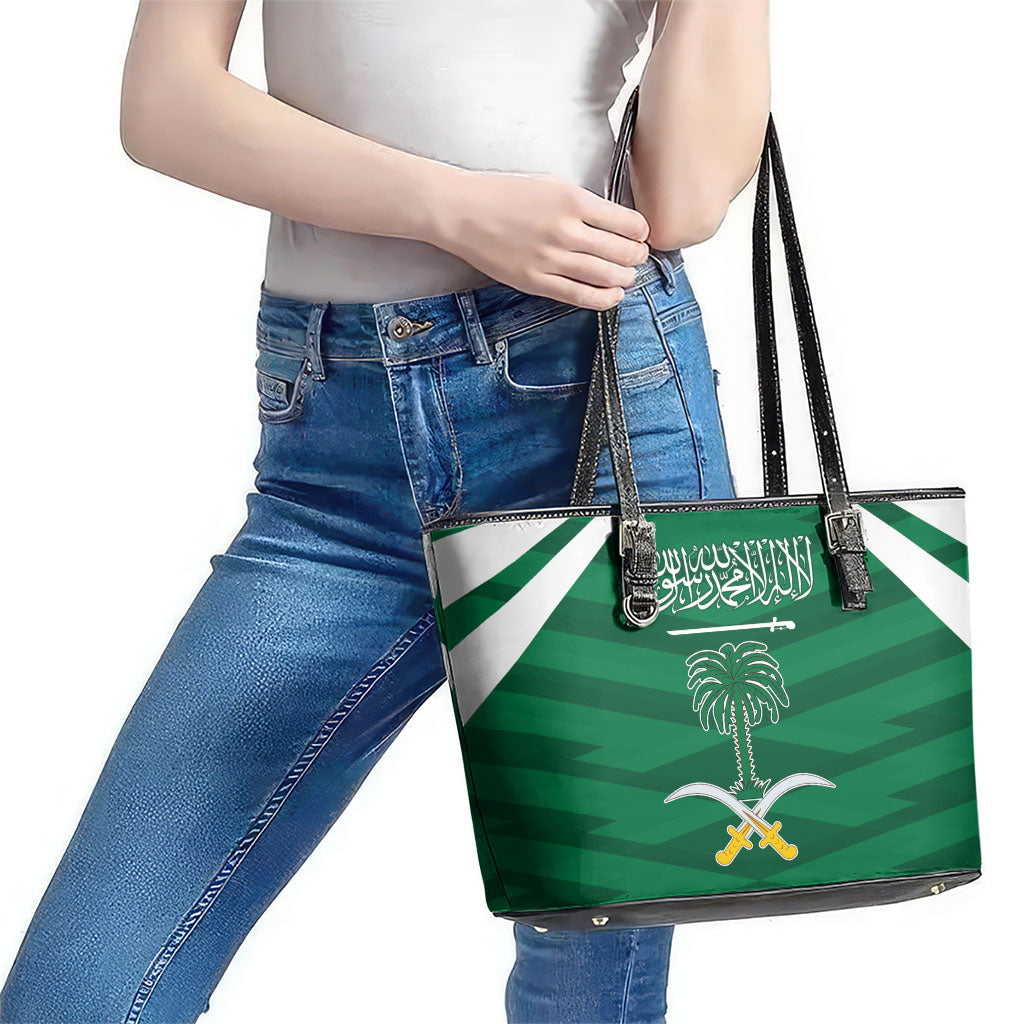 Saudi Arabia Leather Tote Bag Happy National Day