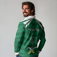 Personalized Saudi Arabia Long Sleeve Polo Shirt Happy National Day