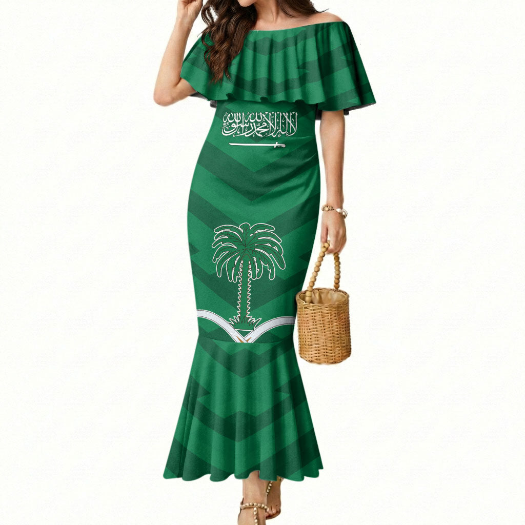 Personalized Saudi Arabia Mermaid Dress Happy National Day