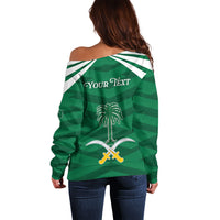 Personalized Saudi Arabia Off Shoulder Sweater Happy National Day