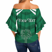 Personalized Saudi Arabia Off Shoulder Wrap Waist Top Happy National Day