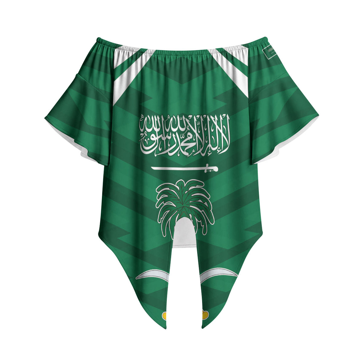 Personalized Saudi Arabia Off Shoulder Wrap Waist Top Happy National Day