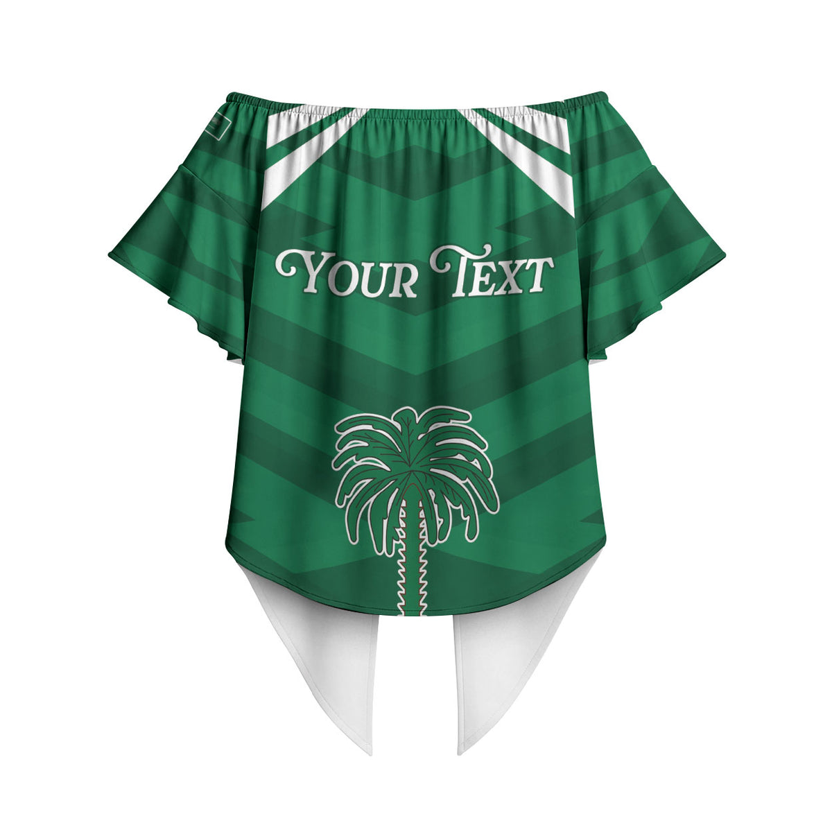 Personalized Saudi Arabia Off Shoulder Wrap Waist Top Happy National Day