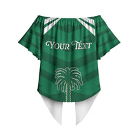 Personalized Saudi Arabia Off Shoulder Wrap Waist Top Happy National Day