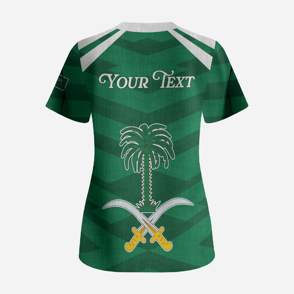 Personalized Saudi Arabia Scrub Top Happy National Day