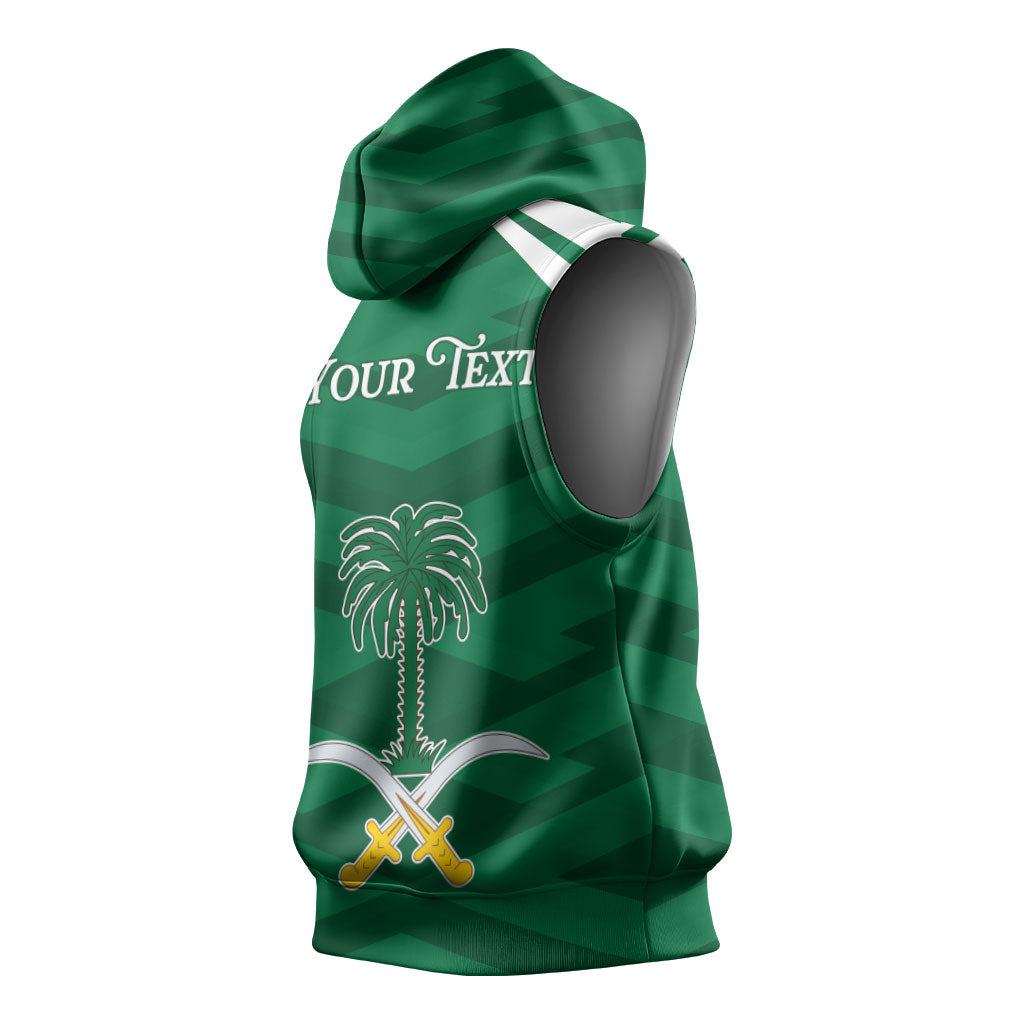 Personalized Saudi Arabia Sleeveless Hoodie Happy National Day