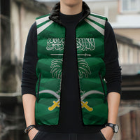 Personalized Saudi Arabia Sleeveless Puffer Jacket Happy National Day