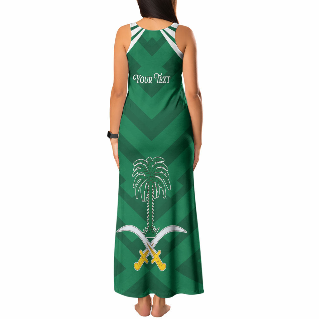 Personalized Saudi Arabia Tank Maxi Dress Happy National Day