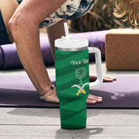 Personalized Saudi Arabia Tumbler With Handle Happy National Day