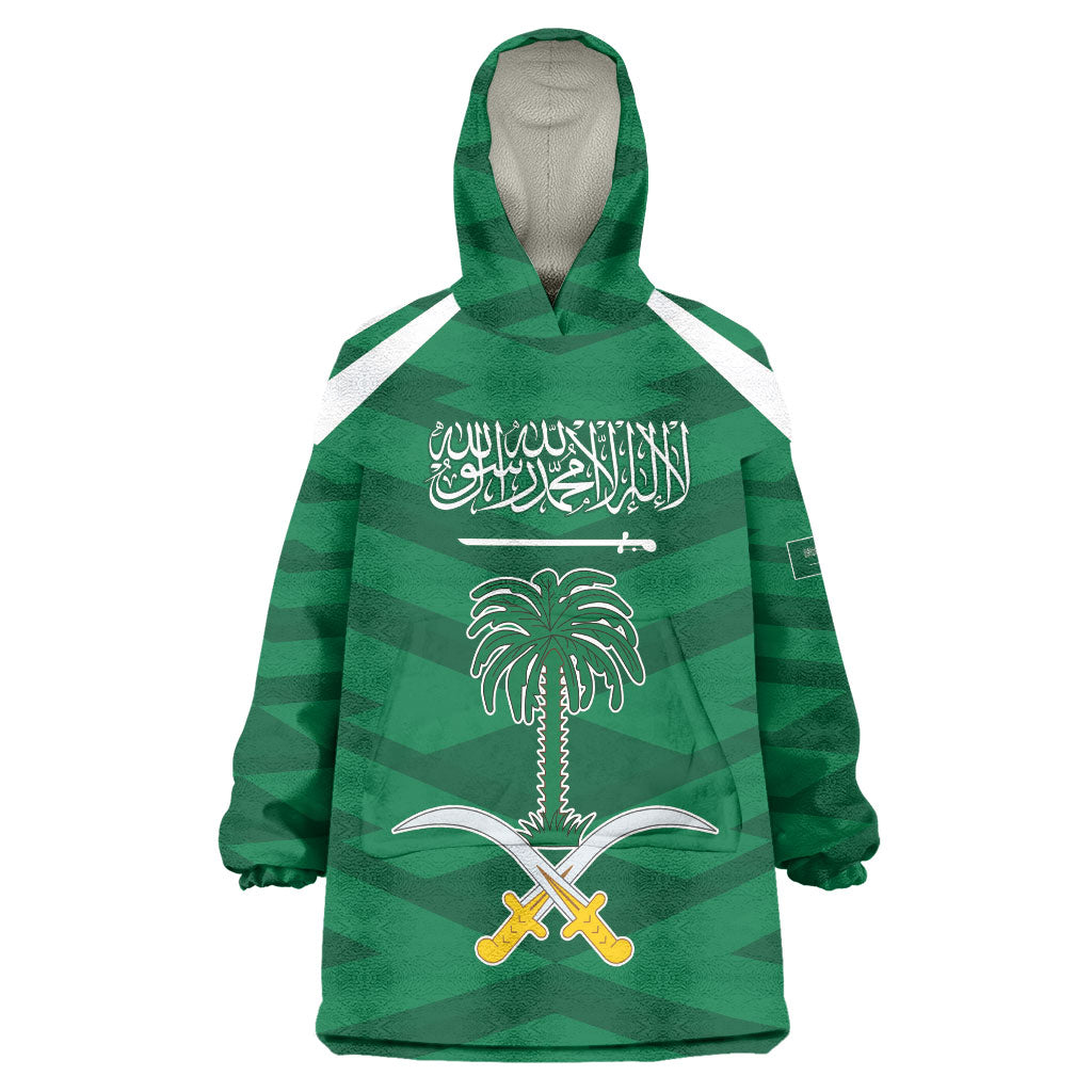 Personalized Saudi Arabia Wearable Blanket Hoodie Happy National Day