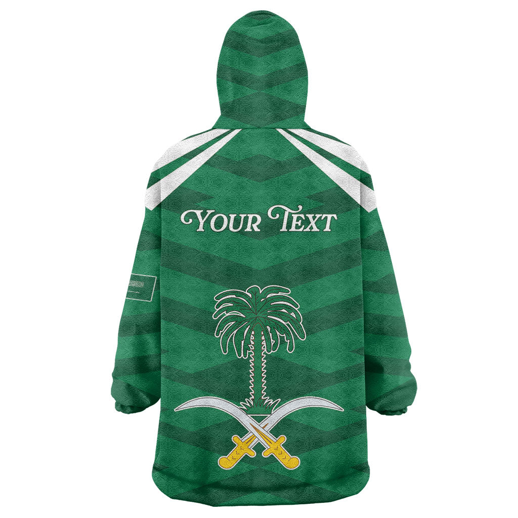 Personalized Saudi Arabia Wearable Blanket Hoodie Happy National Day