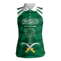 Personalized Saudi Arabia Women Sleeveless Polo Shirt Happy National Day