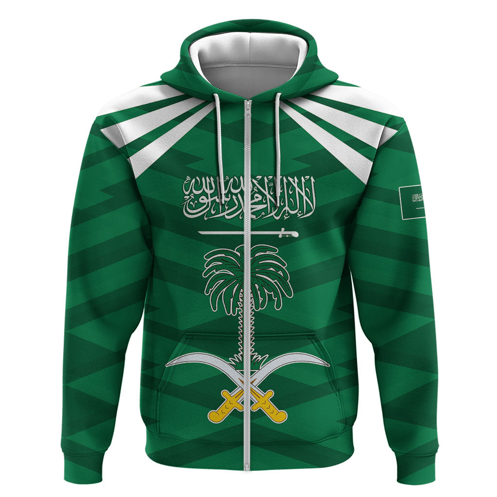 Personalized Saudi Arabia Zip Hoodie Happy National Day