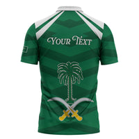 Personalized Saudi Arabia Zipper Polo Shirt Happy National Day