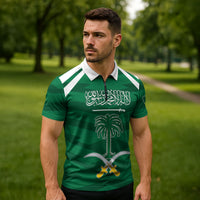 Personalized Saudi Arabia Zipper Polo Shirt Happy National Day