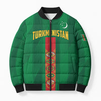 Personalized Turkmenistan Bomber Puffer Jacket Happy Independence Day