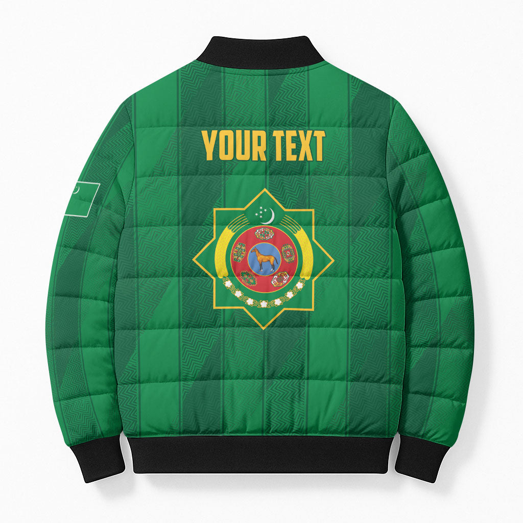 Personalized Turkmenistan Bomber Puffer Jacket Happy Independence Day